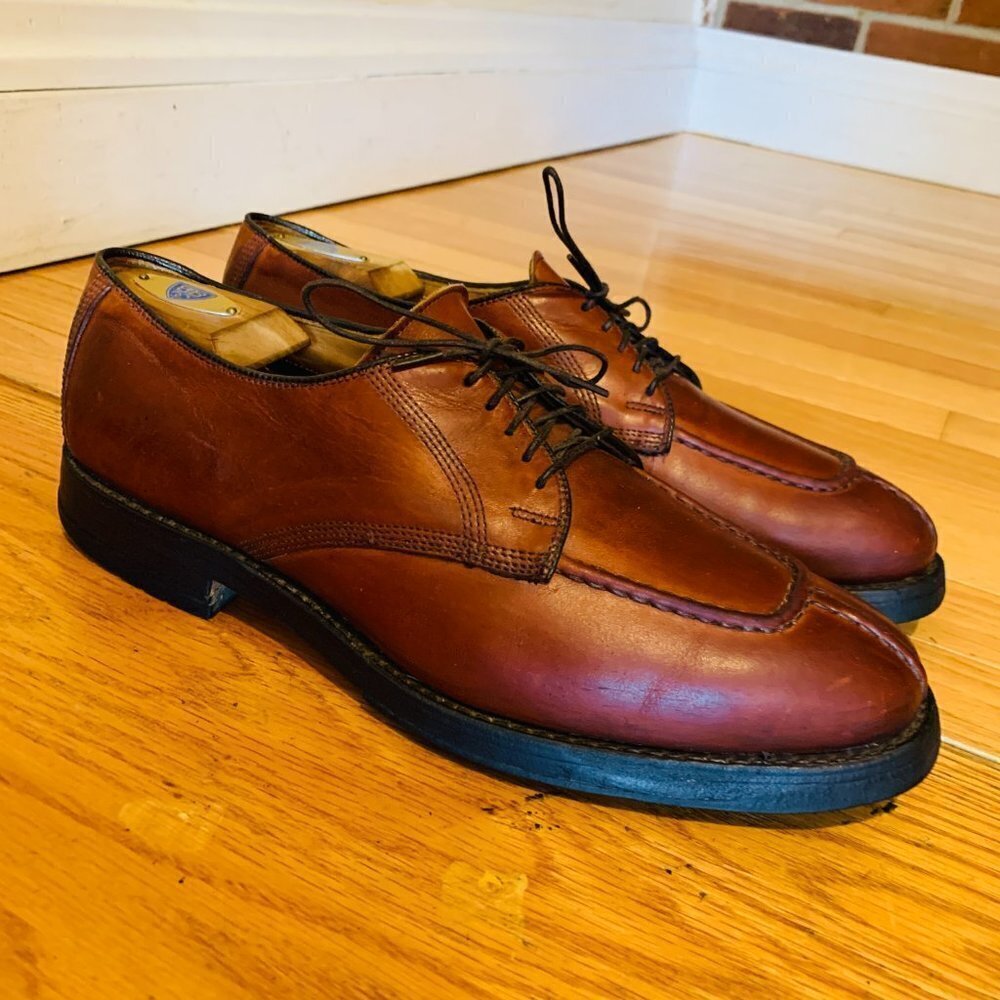 Allen Edmonds Dellwood Mens 9.5 D Brown Oxfords Split Toe Dress Shoes